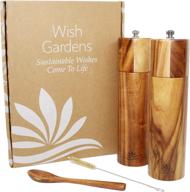 organic wood salt and pepper grinder set - adjustable mills, eco-friendly refillable shakers, sustainable design, plastic-free, includes natural spoon and brush; buy and help construct accessible homes for persons with disabilities logo