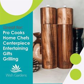 img 1 attached to Organic Wood Salt and Pepper Grinder Set - Adjustable Mills, Eco-Friendly Refillable Shakers, Sustainable Design, Plastic-Free, Includes Natural Spoon and Brush; Buy and Help Construct Accessible Homes for Persons with Disabilities