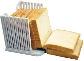 img 4 attached to Effortless Bread Slicing: Amyhome Bread Slicer - Adjustable Thicknesses, Easy-to-Use Sandwich Maker, Bagel Loaf & Toast Cutter (White)