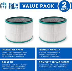 img 3 attached to 🌀 Fette Filter 2 Pack of High-Quality HEPA Filters for Dyson HP01, HP02, DP01, DP02 Desk Purifiers. Comparable to Part # 968125-03, Ideal for Dyson Pure Cool Link Fans.