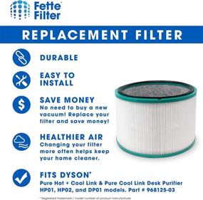 img 2 attached to 🌀 Fette Filter 2 Pack of High-Quality HEPA Filters for Dyson HP01, HP02, DP01, DP02 Desk Purifiers. Comparable to Part # 968125-03, Ideal for Dyson Pure Cool Link Fans.