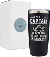 🚢 the navy knot 20oz tumbler - i'm the captain - stainless steel - double-insulated - for lake, ocean, travelers, boaters - keeps drinks cold or hot logo