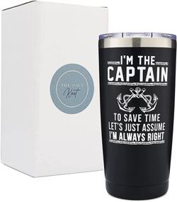 img 4 attached to 🚢 The Navy Knot 20oz Tumbler - I'm The Captain - Stainless Steel - Double-Insulated - For Lake, Ocean, Travelers, Boaters - Keeps Drinks Cold or Hot