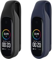 📌 miphee 2-pack clip holder for mi band 4/3 replacement accessory, black & midnight blue - enhanced seo-optimized product title logo