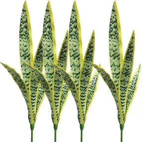 img 4 attached to Ollain Artificial Sansevieria Resistant Decorations