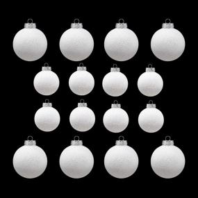 img 4 attached to 🎄 Sleetly Shatterproof White Christmas Tree Ornaments Balls, Assorted Sizes - Ideal Snowball Decorations, 1 Set