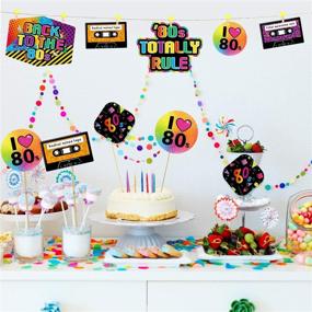 img 1 attached to 🎉 Throwback Delights: 24-Piece 80's Retro Decorations for Baby Showers and Birthdays: Centerpiece Sticks, Table Toppers, and Photo Booth Props!