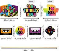 🎉 throwback delights: 24-piece 80's retro decorations for baby showers and birthdays: centerpiece sticks, table toppers, and photo booth props! logo