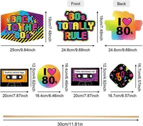 img 4 attached to 🎉 Throwback Delights: 24-Piece 80's Retro Decorations for Baby Showers and Birthdays: Centerpiece Sticks, Table Toppers, and Photo Booth Props!