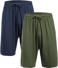 img 4 attached to 🩳 Men's Loungewear Sleep Shorts - Latuza Green Pajama Bottoms