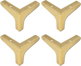 img 4 attached to 🚪 Geesatis Gold 4 PCS Heavy Duty Triangle Furniture Feet Adjustable Soft Chair Table Legs, Metal Leg Foot, with Mounting Screws, Height 4 inch" -> "Geesatis Gold 4 PCS Heavy Duty Triangle Furniture Feet – Adjustable Soft Chair Table Legs, Metal Leg Foot, Mounting Screws Included, 4 inch Height