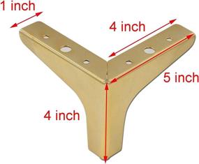 img 1 attached to 🚪 Geesatis Gold 4 PCS Heavy Duty Triangle Furniture Feet Adjustable Soft Chair Table Legs, Metal Leg Foot, with Mounting Screws, Height 4 inch" -> "Geesatis Gold 4 PCS Heavy Duty Triangle Furniture Feet – Adjustable Soft Chair Table Legs, Metal Leg Foot, Mounting Screws Included, 4 inch Height