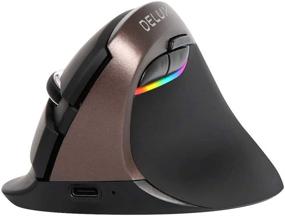 img 4 attached to 🖱️ Delux Rechargeable Bluetooth Ergonomic Mouse: Silent Vertical Mouse with Dual Mode Connectivity, 6 Buttons and 4 Gear DPI for Laptop and PC (M618mini-Jet)