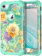 🌿 green floral hekodonk iphone 8/7 case: heavy duty shockproof protection logo