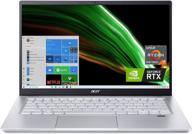 🖥️ acer swift x sfx14-41g-r1s6 creator laptop, 14-inch full hd 100% srgb, amd ryzen 7 5800u, nvidia rtx 3050ti laptop gpu, 16gb lpddr4x, 512gb ssd, wi-fi 6, backlit keyboard, amazon alexa, windows 10 home with improved seo logo