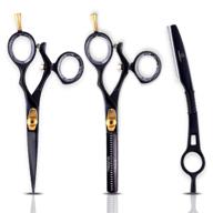 ✂️ barber supplies: professional hair cutting scissors with case, hair razor, thinning shears - complete hair cutting kit, barber scissors with precise screw adjustment - by forgica logo