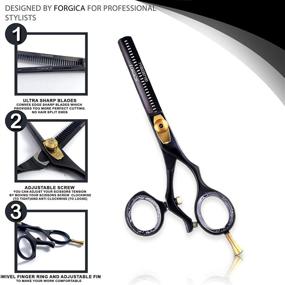 img 2 attached to ✂️ Barber Supplies: Professional Hair Cutting Scissors with Case, Hair Razor, Thinning Shears - Complete Hair Cutting Kit, Barber Scissors with Precise Screw Adjustment - By Forgica