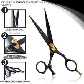 img 3 attached to ✂️ Barber Supplies: Professional Hair Cutting Scissors with Case, Hair Razor, Thinning Shears - Complete Hair Cutting Kit, Barber Scissors with Precise Screw Adjustment - By Forgica