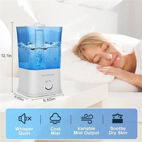 img 1 attached to Top Fill 4L Cool Mist Humidifier for Bedroom – Baby, Home Plants, Filterless, Whisper Quiet, Auto-Shut Off