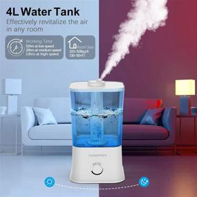 img 3 attached to Top Fill 4L Cool Mist Humidifier for Bedroom – Baby, Home Plants, Filterless, Whisper Quiet, Auto-Shut Off