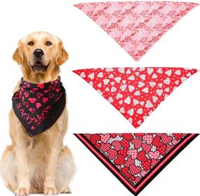 img 4 attached to Valentines Bandana Neckerchief Washable Triangle