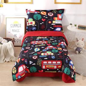img 4 attached to 🚗 Wowelife Transportation Toddler Comforter Pillowcase: Perfect addition to your kids' home store!