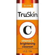 🍊 truskin vitamin c facial cleanser: brightening anti-aging face wash with vitamin e, tea tree oil, rosehip oil & aloe vera - daily use for uv damage protection & acne fighting, 4 fl oz logo