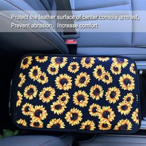 img 1 attached to 🌻 Enhance Your Car Comfort: Venhoo Sunflower Car Accessories - 2 Pack Car Seat Belt Covers & Shoulder Pads + Armrest Cover Pad for Center Console