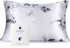 img 4 attached to 🌟 Premium YANIBEST Silk Pillowcase for Hair and Skin - Luxurious 21 Momme 600 Thread Count 100% Mulberry Silk Bed Pillowcase with Hidden Zipper - 1 Pack Standard Size Pillow Case