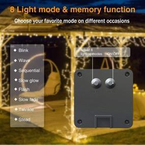 img 2 attached to 🌟 YITING Solar Waterfall Fairy Bunch Lights Outdoor Waterproof with 200 LEDs: Perfect Watering Can Light Alternative for Solar Powered Firefly Moon Plants Christmas Tree Vines Decorations - 8 Modes Included