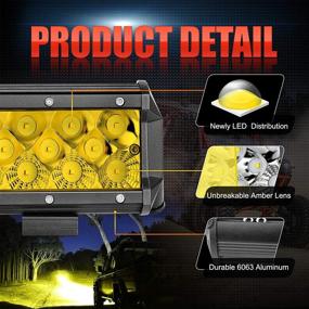 img 2 attached to 🚙 OFFROADTOWN 2PCS 5” 132W Yellow LED Fog Light: Waterproof Off-Road Driving Light Combo for Trucks, ATV, UTV, SUV, Boat - Amber