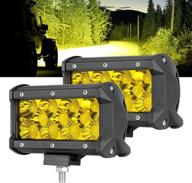 🚙 offroadtown 2pcs 5” 132w yellow led fog light: waterproof off-road driving light combo for trucks, atv, utv, suv, boat - amber logo