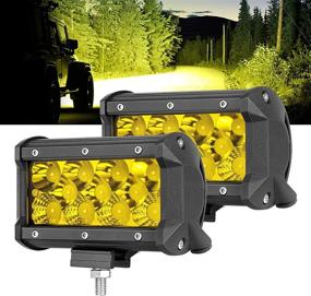 img 4 attached to 🚙 OFFROADTOWN 2PCS 5” 132W Yellow LED Fog Light: Waterproof Off-Road Driving Light Combo for Trucks, ATV, UTV, SUV, Boat - Amber