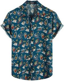 img 4 attached to 🌺 VATPAVE Floral Hawaiian Shirts Sleeve Men's Clothing: Stylish Shirts for Men