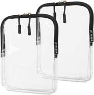 👜 tsa compliant toiletry bag - transparent cosmetic & travel toiletries organizer - quart size for 3-1-1 liquids & other personal items - ideal for luggage, purse or car, store face coverings, lotion & more - set of 2 logo