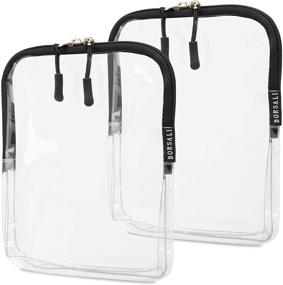 img 4 attached to 👜 TSA Compliant Toiletry Bag - Transparent Cosmetic & Travel Toiletries Organizer - Quart Size for 3-1-1 Liquids & Other Personal Items - Ideal for Luggage, Purse or Car, Store Face Coverings, Lotion & More - Set of 2