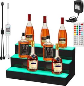 img 4 attached to VEVOR 24-inch LED Bar Shelves - Lighted Liquor Bottle Display Shelf for Home/Commercial Bar - Acrylic Lighted Bottle Display with Remote & App Control