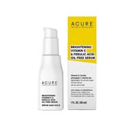 🍍 acure brightening vitamin c & ferulic acid serum - oil free, 100% vegan for brighter appearance - pineapple extract & matcha tea infused - all skin types - 1 fl oz logo