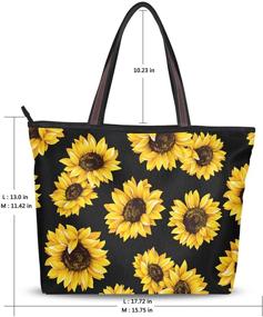 img 3 attached to Watercolor Sunflower Handbags Shoulder Satchel