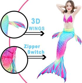 img 2 attached to 🧜 Get Your Little Mermaids Ready for the Pool with Girls Mermaid Tails for Swimming - Perfect Mermaid Theme Swimsuits & Birthday Gift for 3-12Y Toddlers