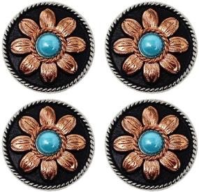 img 1 attached to CHALLENGER Copper Engraved Conchos Turquoise