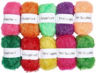 🧶 tyh supplies 10 skeins scrubbing dish scrubber yarn assorted colors - crochet & knitting multi pack with 66 yards each skein - pretty 10 skein variety colored assortment logo