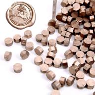 uniqooo metallic champagne gold wax beads nuggets - perfect 🍾 for wax seal stamps, cards, envelopes, invitations, wine packages, and gift wrapping logo