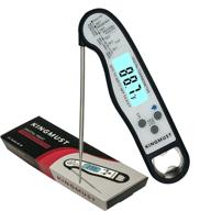 kingmust white digital meat thermometer probe for cooking & candy - instant read food & grill thermometer, wireless & waterproof - perfect for bbq, coffee logo