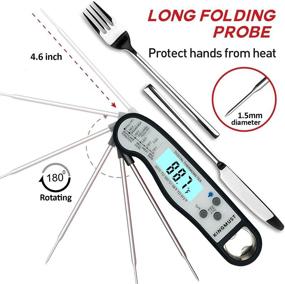 img 2 attached to Kingmust White Digital Meat Thermometer Probe for Cooking & Candy - Instant Read Food & Grill Thermometer, Wireless & Waterproof - Perfect for BBQ, Coffee