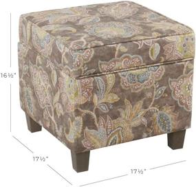 img 1 attached to Gray Floral Lift Off Lid Square Storage Ottoman by HomePop