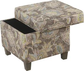 img 2 attached to Gray Floral Lift Off Lid Square Storage Ottoman by HomePop