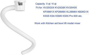 img 3 attached to 🔩 Coated Spiral Dough Hook Replacement for Kitchen Aid Mixer - Fits K5SS K5A KSM5 KS55 Pro 600, Dough Attachment for Kitchen aid Lift Stand Mixer, Compatible with kitchen Aid 5 qt / 6 qt Lift