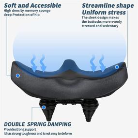 img 1 attached to 🚴 Extra Wide Comfortable Bike Seat Cushion for Men/Women, Shock Absorption Waterproof Seat for Indoor/Outdoor Bikes