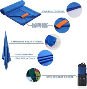 img 2 attached to 🏖️ CHARS Camping Towels Microfiber Sand Free Beach Towel: Compact, Quick Drying, for Travel, Gym, Pool, Yoga & More!